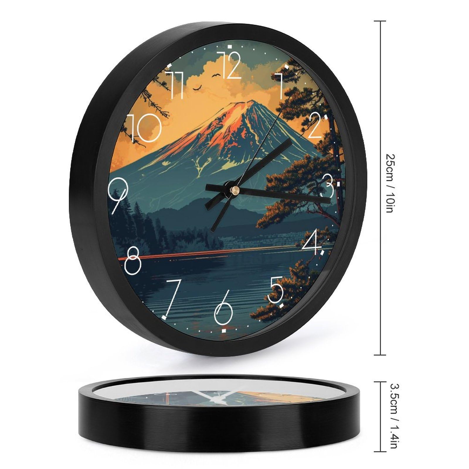 クリエイティブ ファッション モダン シンプル 芸術 雰囲気寝室 時計 ミュート Amazon.co.jp: 掛け時計 富士山 壁掛け時計 アナログ おしゃれ